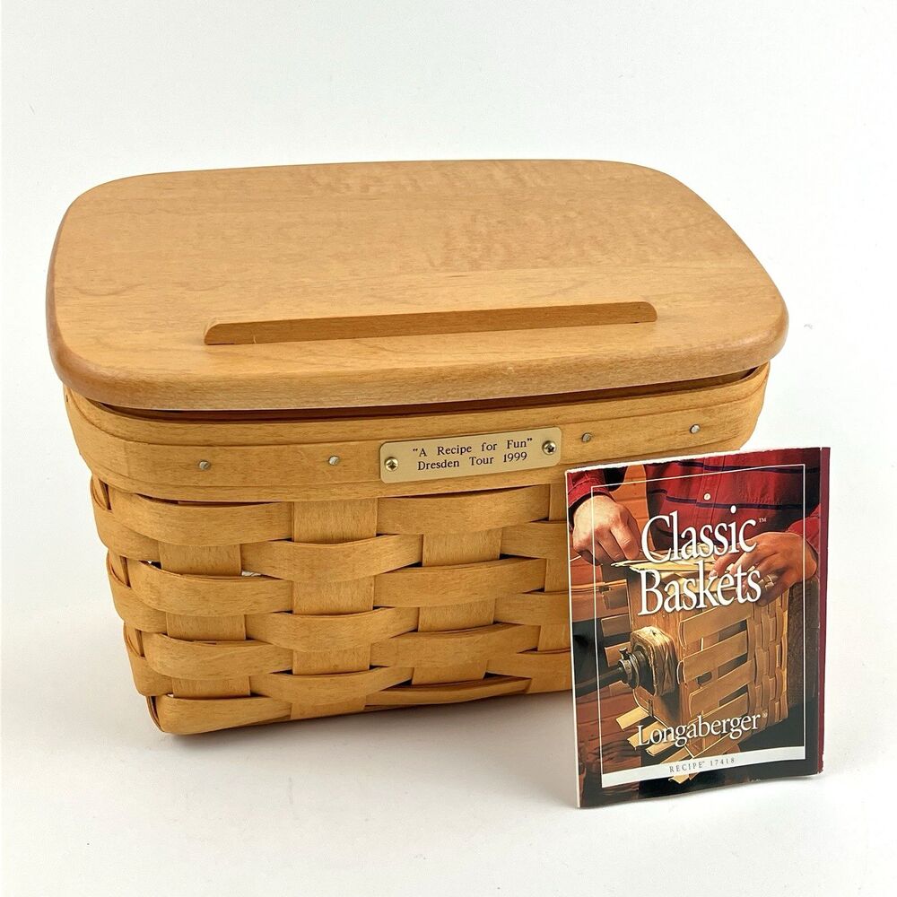 Longaberger 1999 Recipe Basket w/ Lid and Protector (17418)
